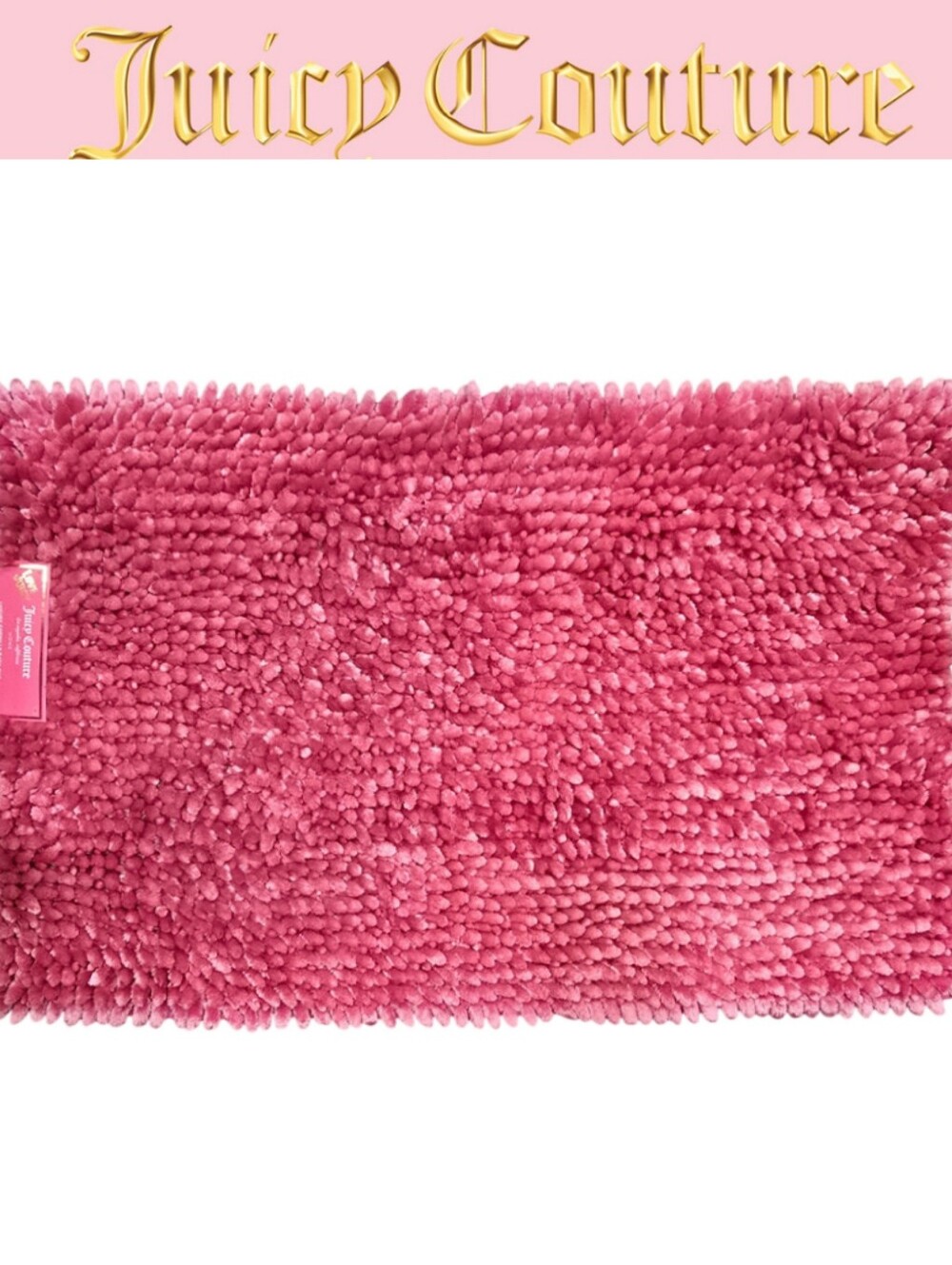 Juicy Couture Home Luxury Chenille Bath Rug- Pink- Sm